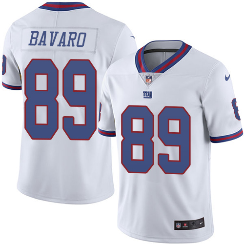 Men's Elite Mark Bavaro Nike Jersey White - #89 Rush NFL New York Giants